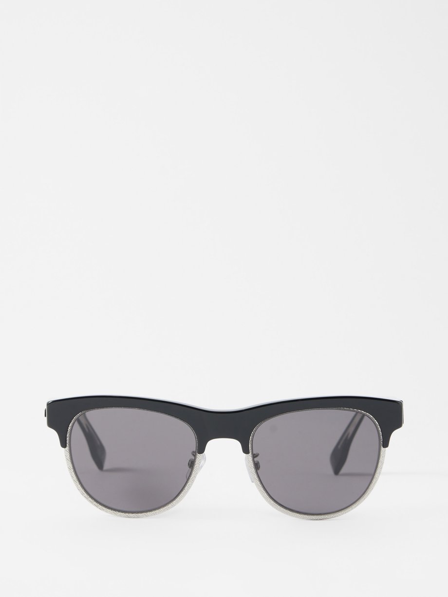 Black Travel round acetate sunglasses, Fendi