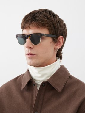 Fendi Eyewear Fendi Travel round tortoiseshell-acetate sunglasses