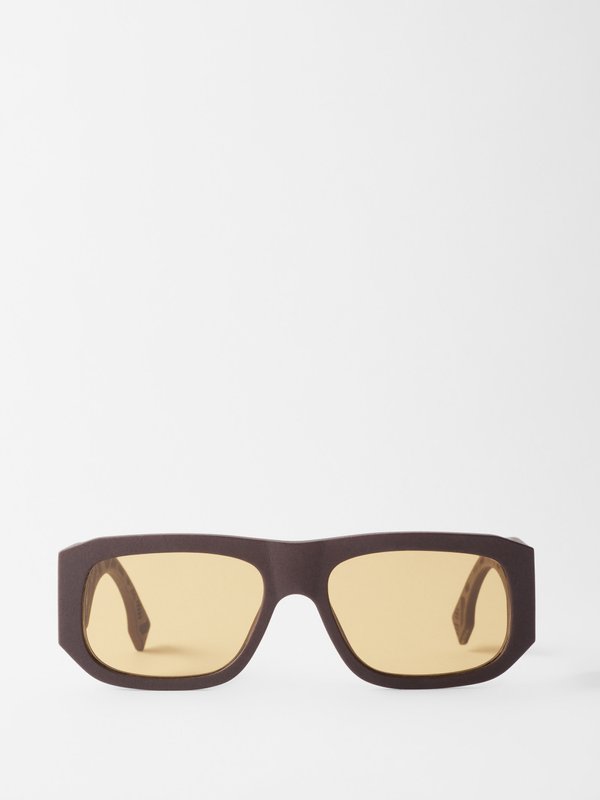 Fendi Eyewear (Fendi) Shadow rectangular acetate sunglasses