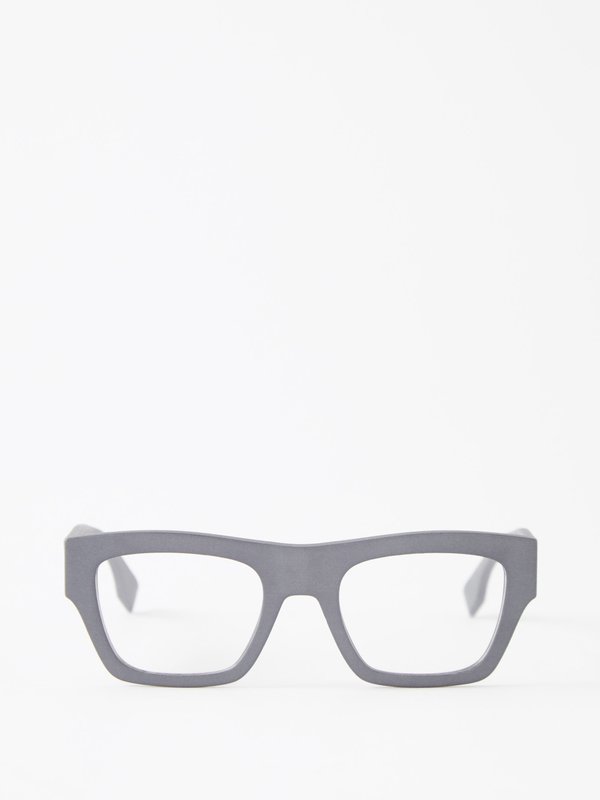 Fendi Eyewear (Fendi) Shadow FF-logo D-frame acetate glasses