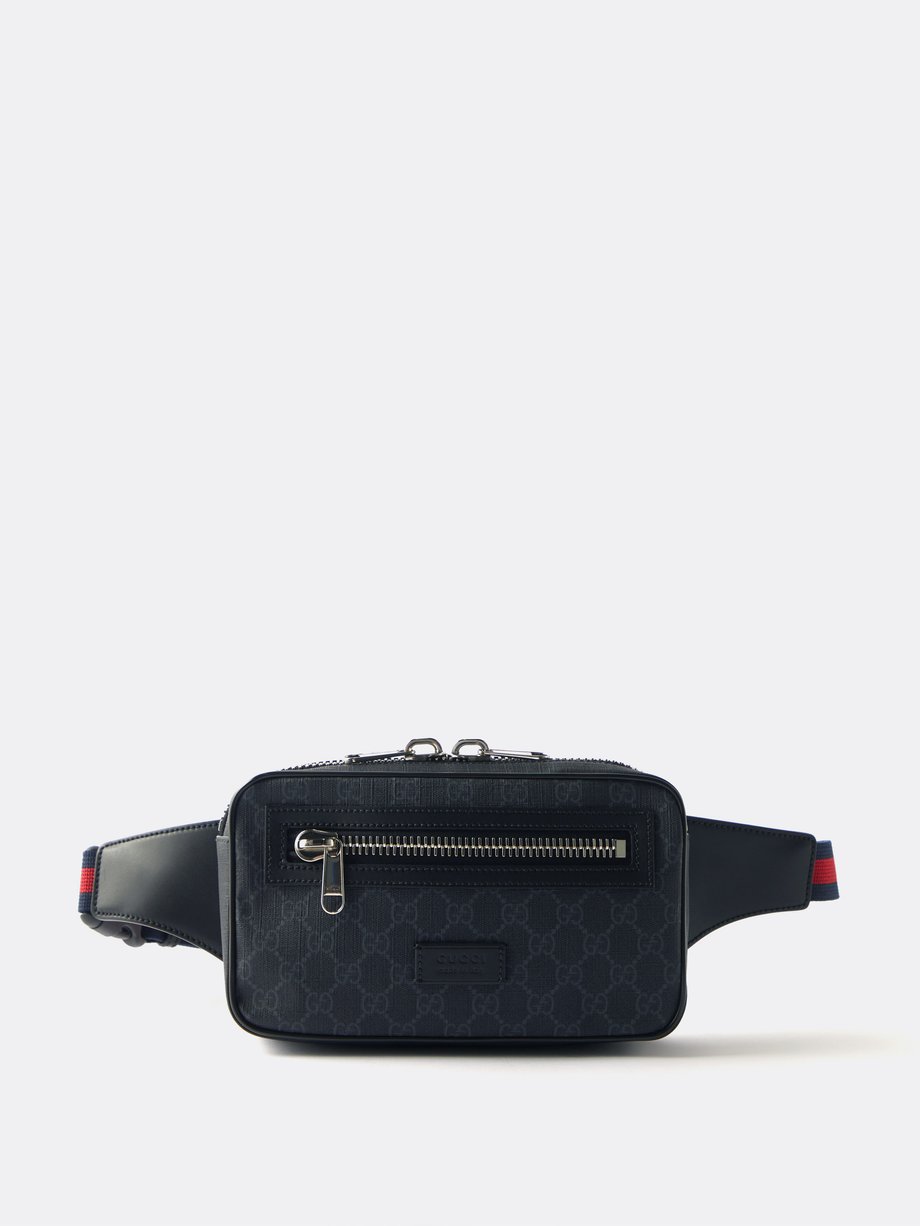 GUCCI Logo-Jacquard Canvas Belt Bag for Men