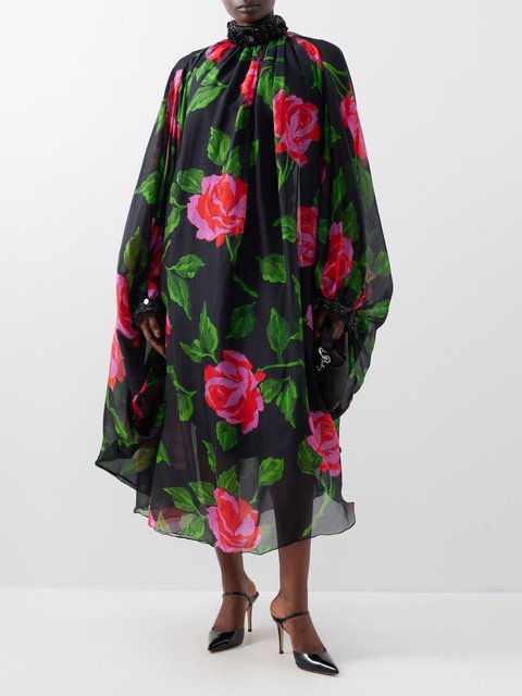 BATSHEVA + Laura Ashley Welsh ruffled floral-print cotton-poplin dress