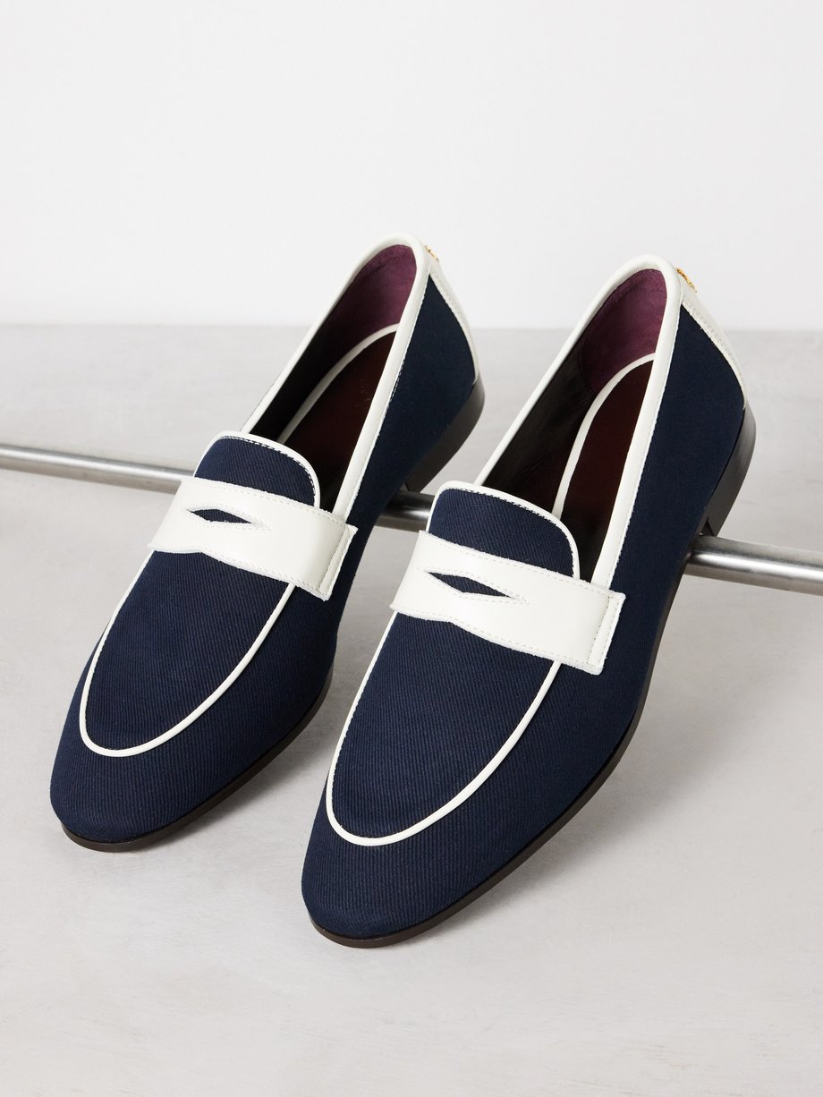 Blue Flâneur canvas loafers | Bougeotte | MATCHES UK
