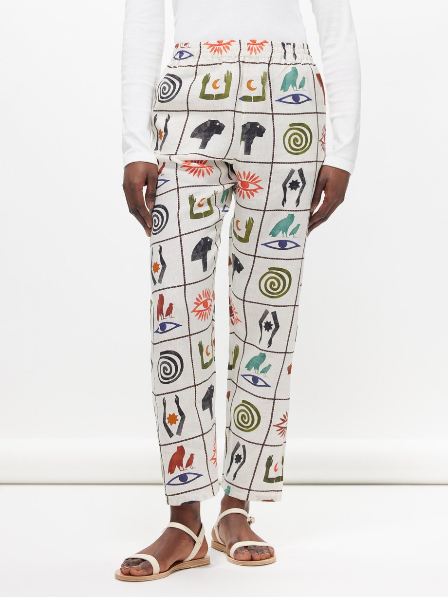 Muzungu Sisters Fern printed linen trousers
