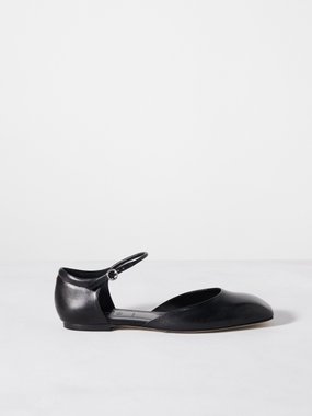 Aeyde Miri square-toe leather Mary Jane flat pumps