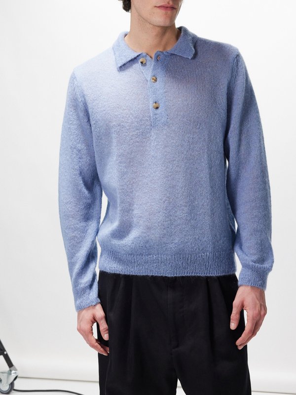 Le17septembre Homme (Le17Septembre Homme) Knitted cotton-blend polo shirt