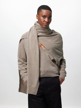 Lemaire Wrap mélange wool-blend scarf