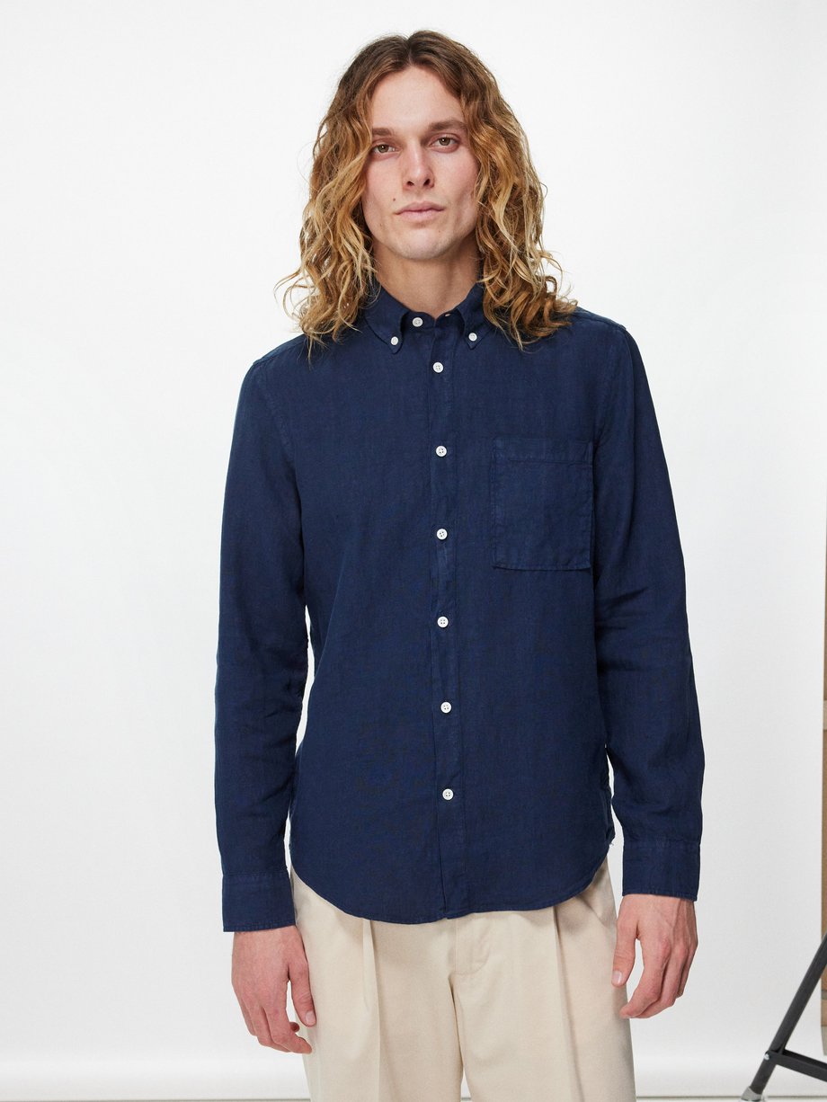 NN.07 Arne patch-pocket linen shirt