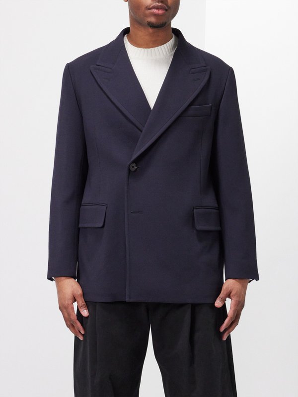 Auralee Double-breasted wool-blend suit jacket