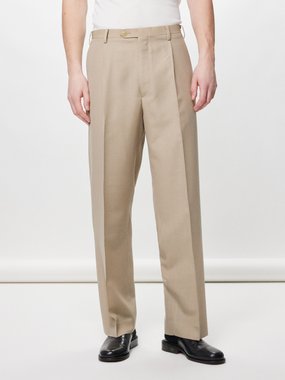 Auralee Pressed-crease wool-blend twill suit trousers