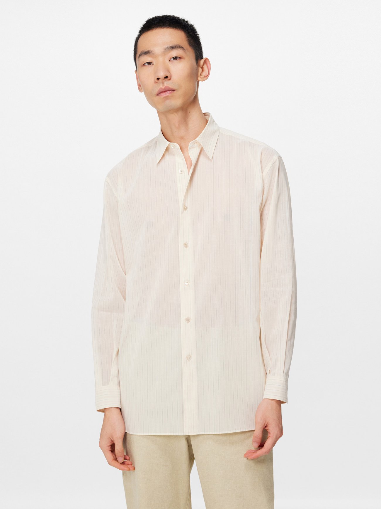 Finx striped cotton-organza shirt