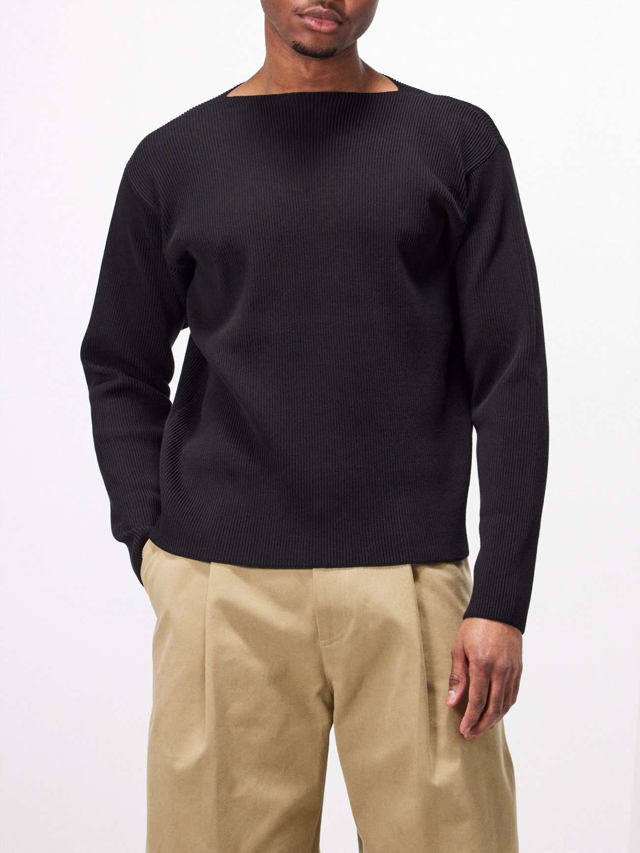 Super Hard Twist ribbed-knit cotton sweater