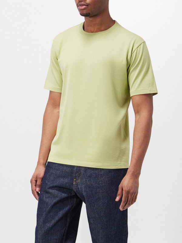 Green Luster Plaiting cotton-jersey T-shirt | Auralee | MATCHES UK