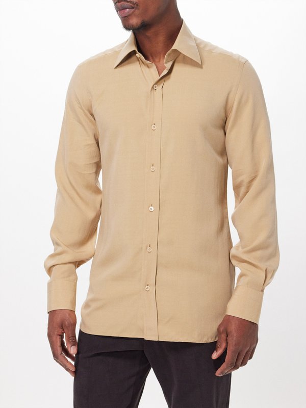 Tom Ford Point-collar lyocell-blend shirt