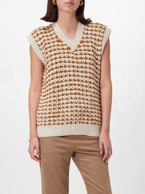HARAGO Harago Jacquard-knit wool sweater vest