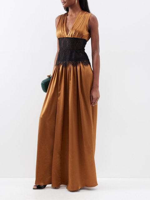 EMILIA WICKSTEAD Heberley hammered silk-satin maxi dress