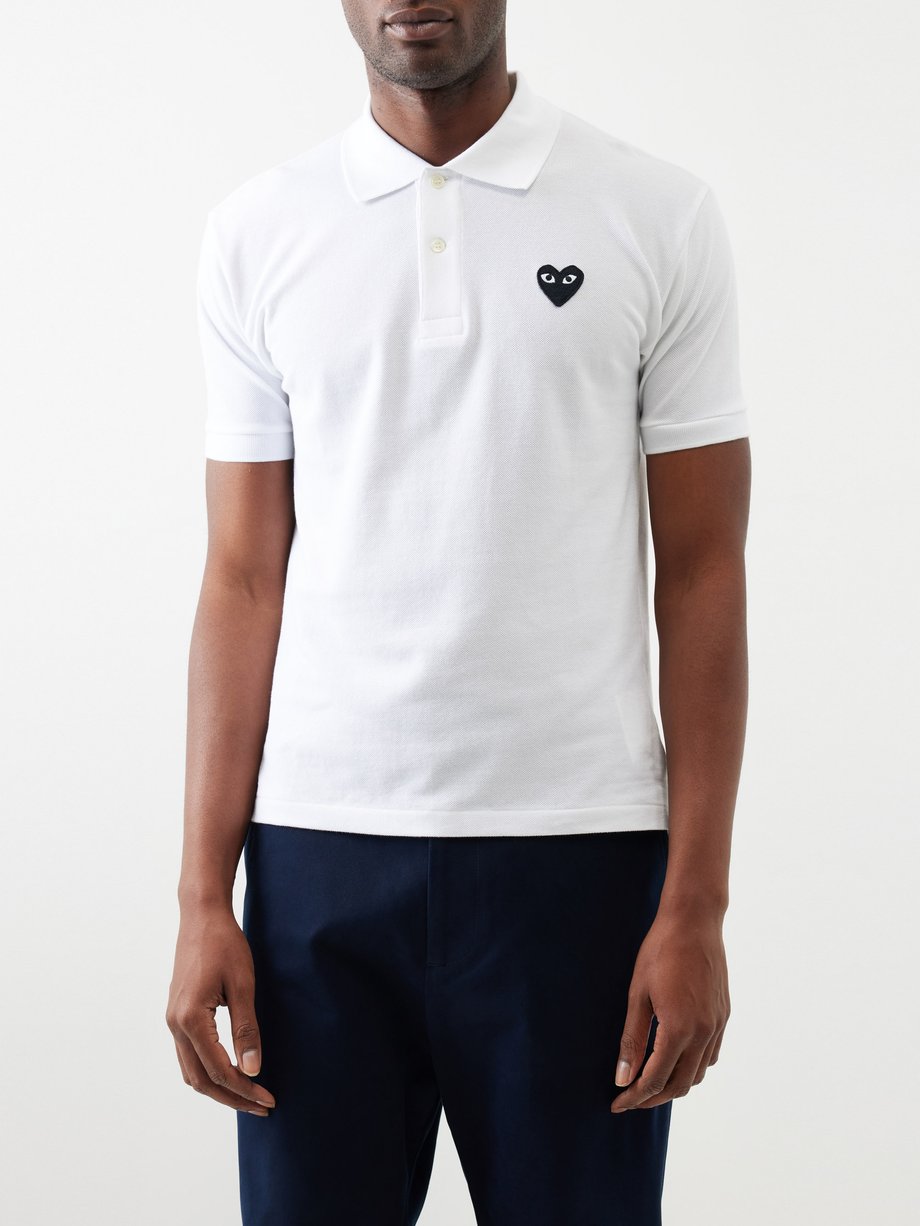 COMME DES GARÇONS PLAY (Comme des Garçons Play) Heart-motif cotton-piqué polo shirt