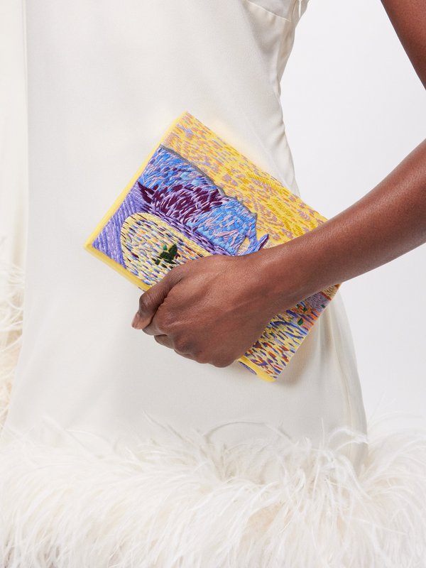 Olympia Le-Tan Etretat embroidered book clutch bag