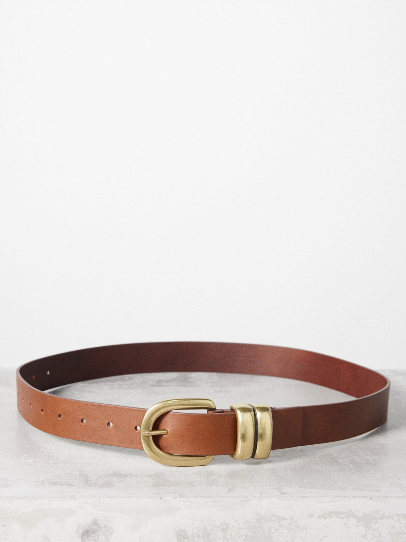 Brown Zoira leather belt By Malene Birger MATCHES UK