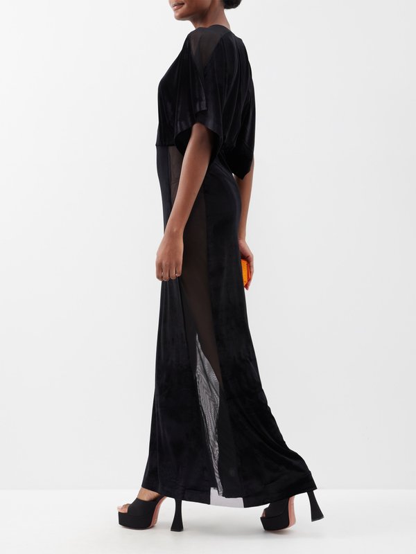 Norma Kamali Obie plunge-neck velvet gown