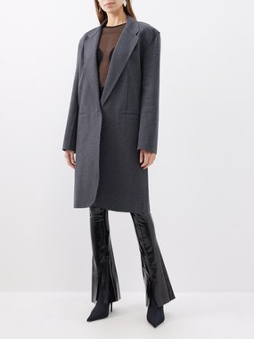 Norma Kamali Terry cotton-blend oversized tailored jacket