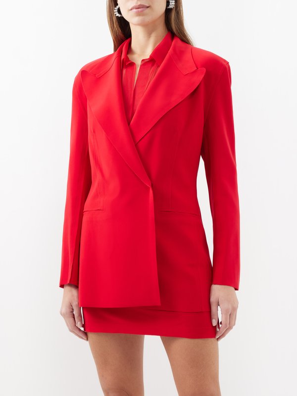 Norma Kamali Double-breasted jersey suit jacket