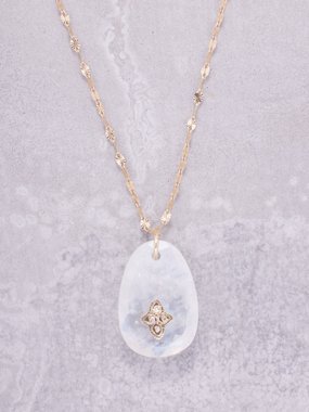 Pascale Monvoisin Gaia diamond, moonstone & 9kt gold necklace