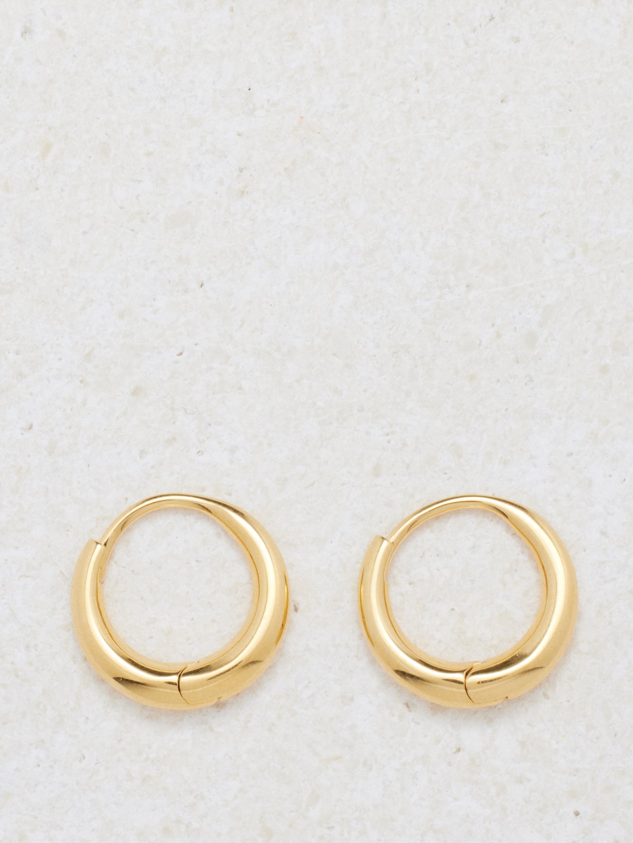 Nouveau large 18kt gold-vermeil hoop earrings
