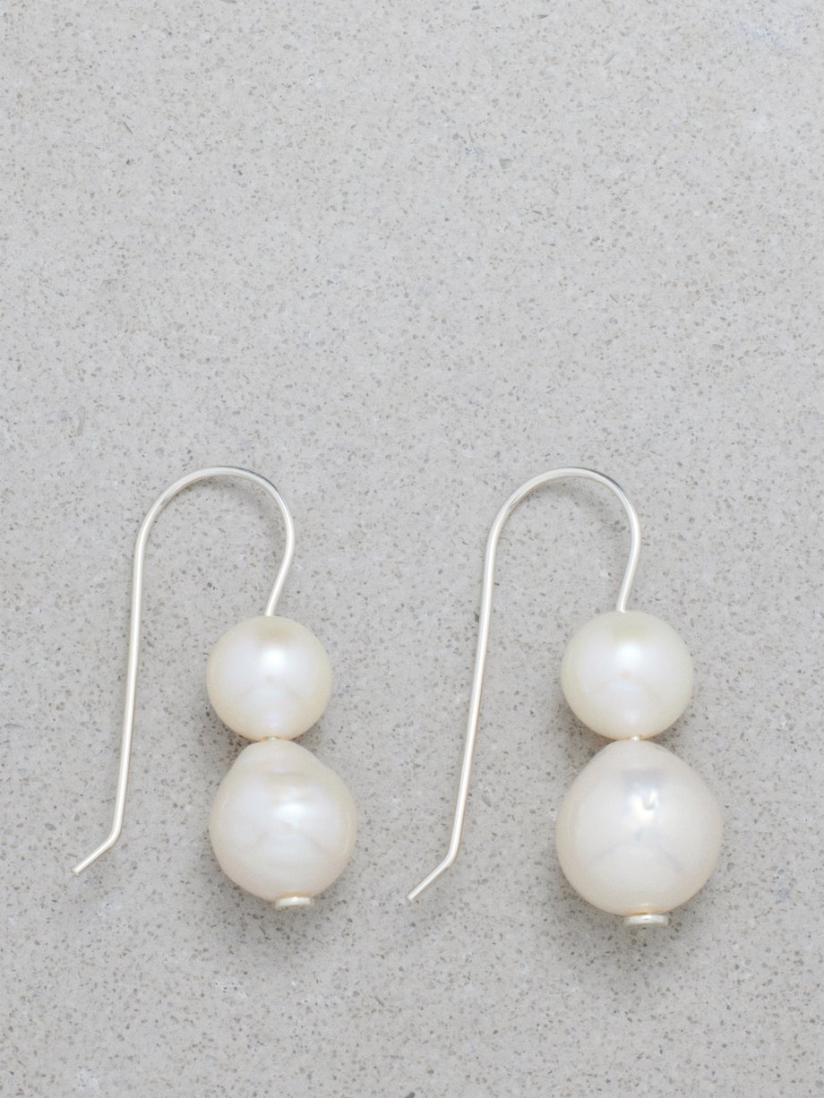 Sophie Buhai Double freshwater-pearl and silver earrings