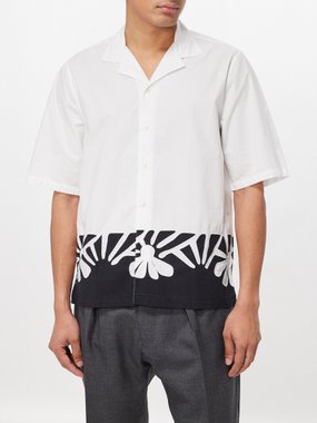 Officine Générale Eren floral-patch organic-cotton shirt