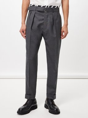 Officine Générale Pierre pleated wool tapered-leg trousers