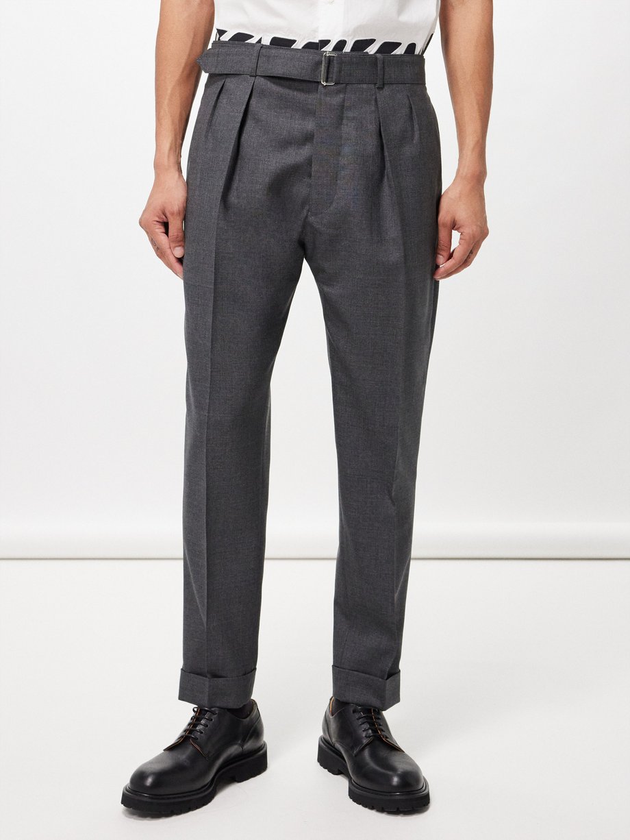 Buy the Max Mara Brown Tweed Wool Tapered Trousers | GoodwillFinds