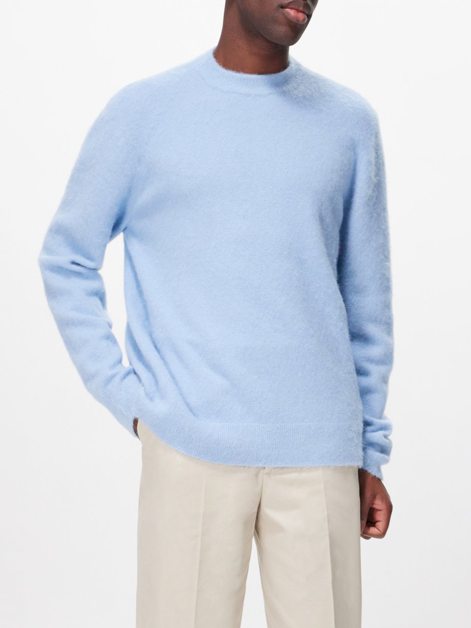 Blue Crew-neck brushed-knit sweater | Róhe | MATCHES UK