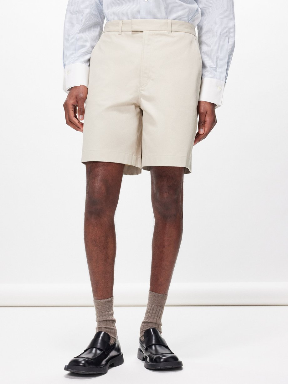 Beige Wide-leg cotton shorts | Róhe | MATCHES UK