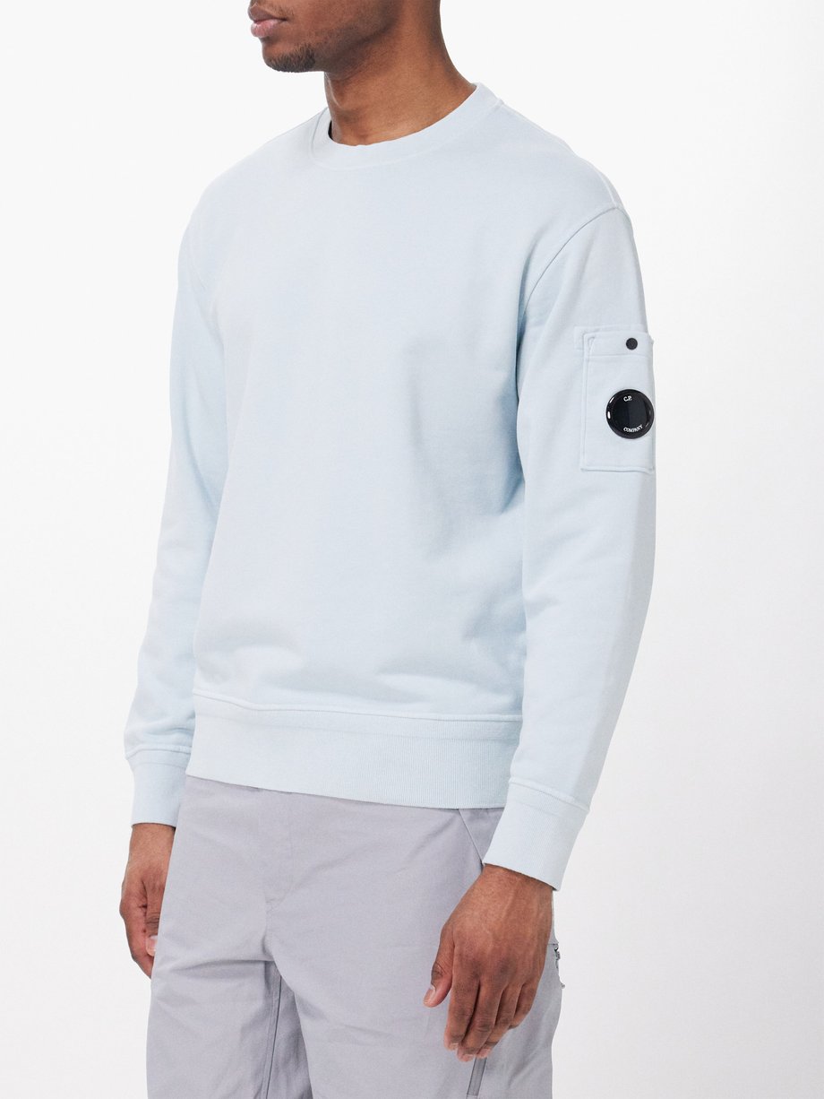 Blue Lens-logo cotton-jersey sweatshirt | C.P. Company | MATCHES UK