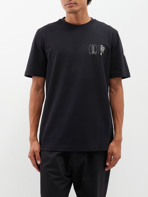 Black Satellite cotton-jersey T-shirt, Moose Knuckles