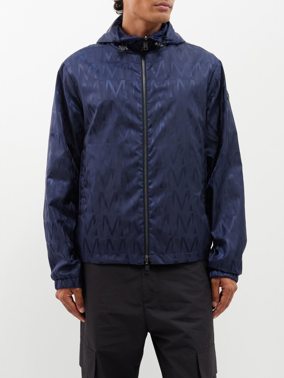 Navy Lepontine logo-jacquard hooded jacket | Moncler | MATCHES UK