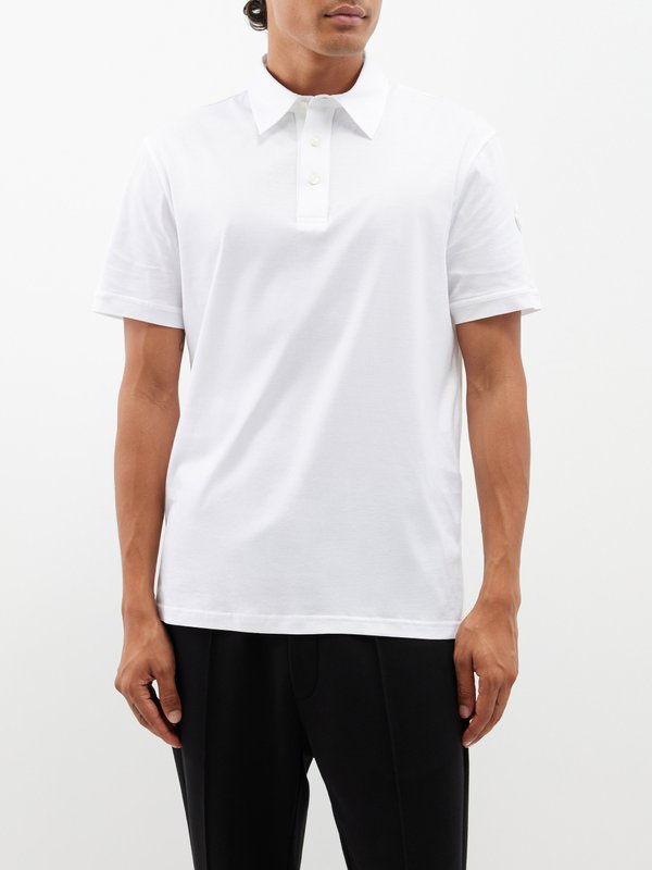 Moncler Logo-patch cotton-jersey polo shirt