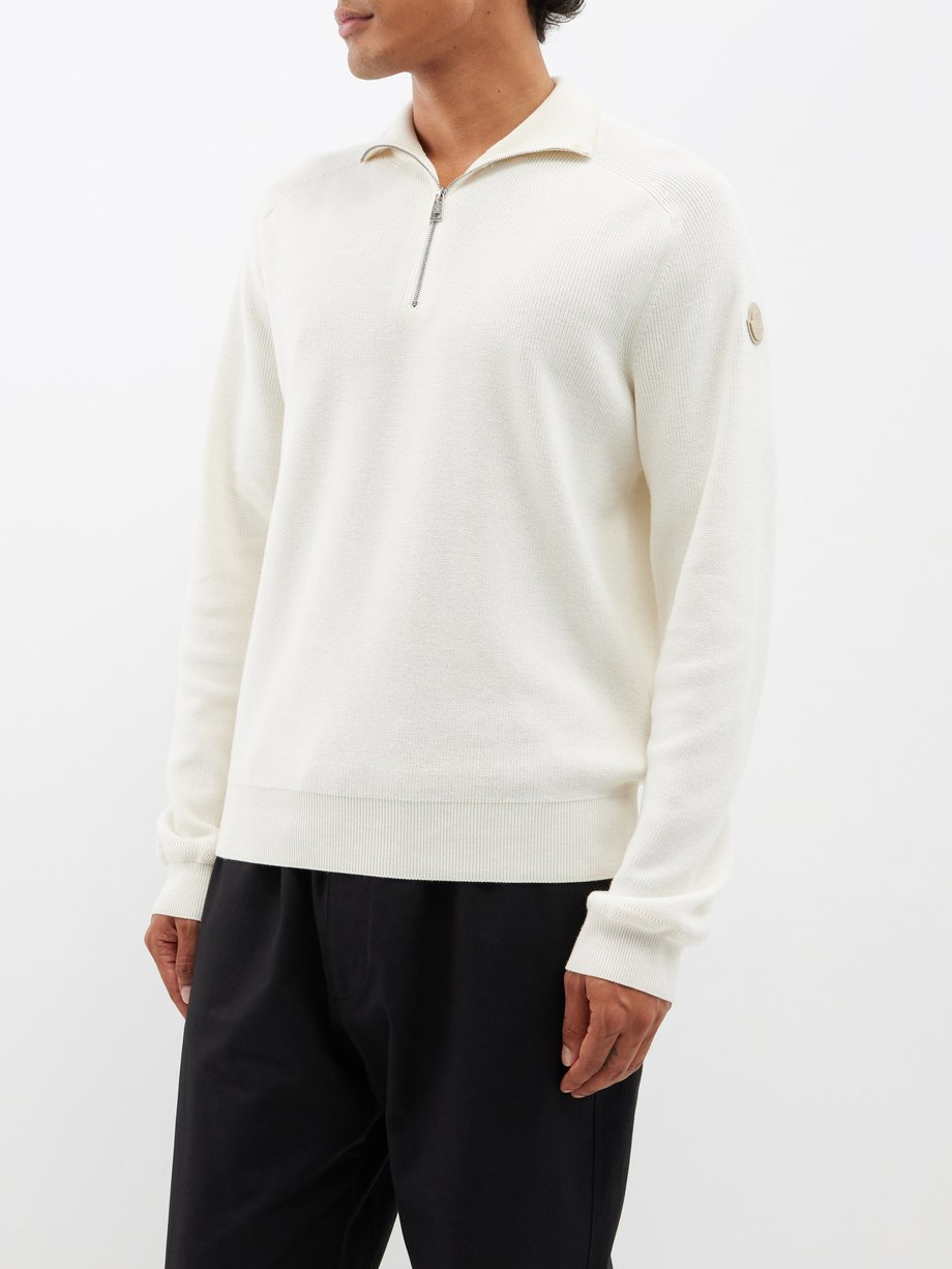 Moncler Half-zip cotton-blend sweater