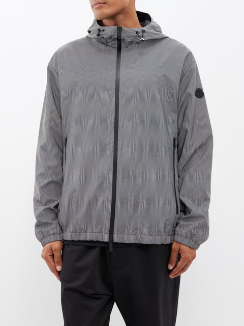 Grey Sautron wave-print hooded shell jacket | Moncler | MATCHES UK