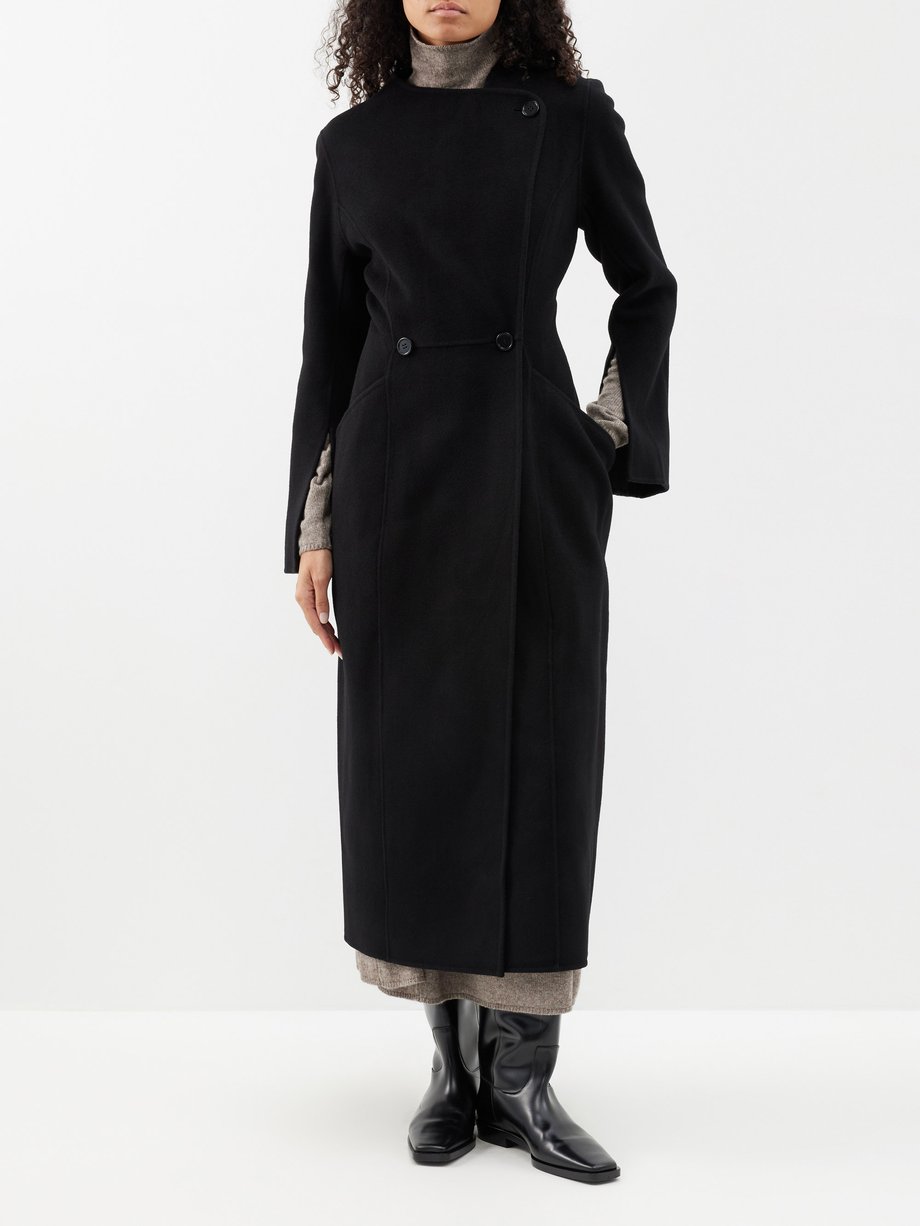 Black Sirrenas double-breasted wool coat | By Malene Birger ...