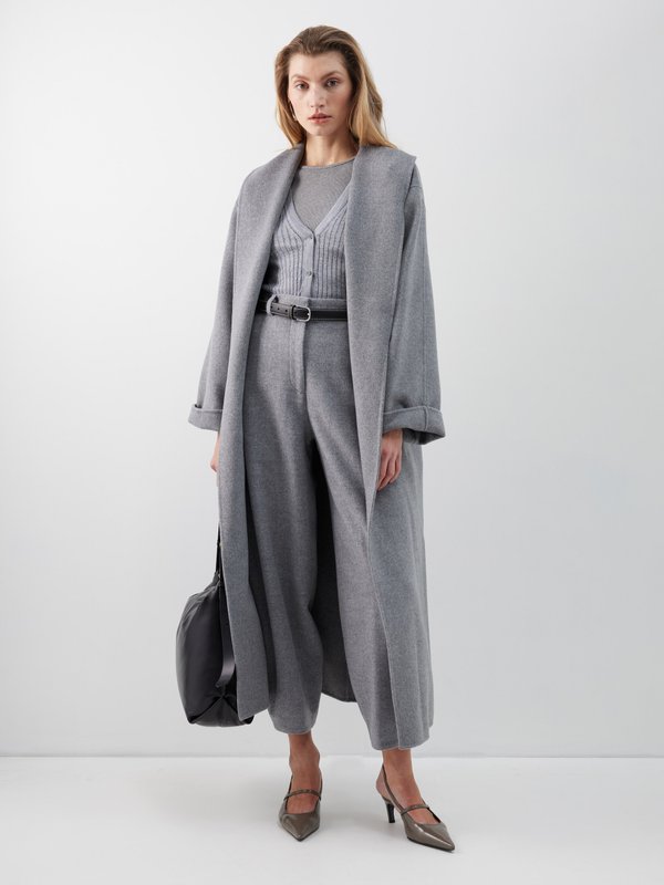 Grey Carlien cropped RWS wool trousers By Malene Birger MATCHES UK