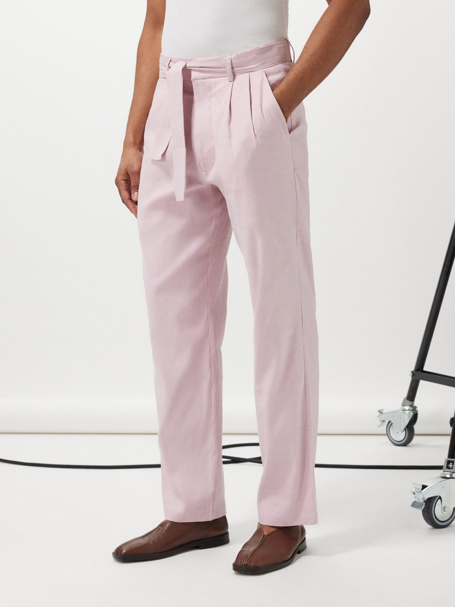 Linen wide-leg pants in white - Commas