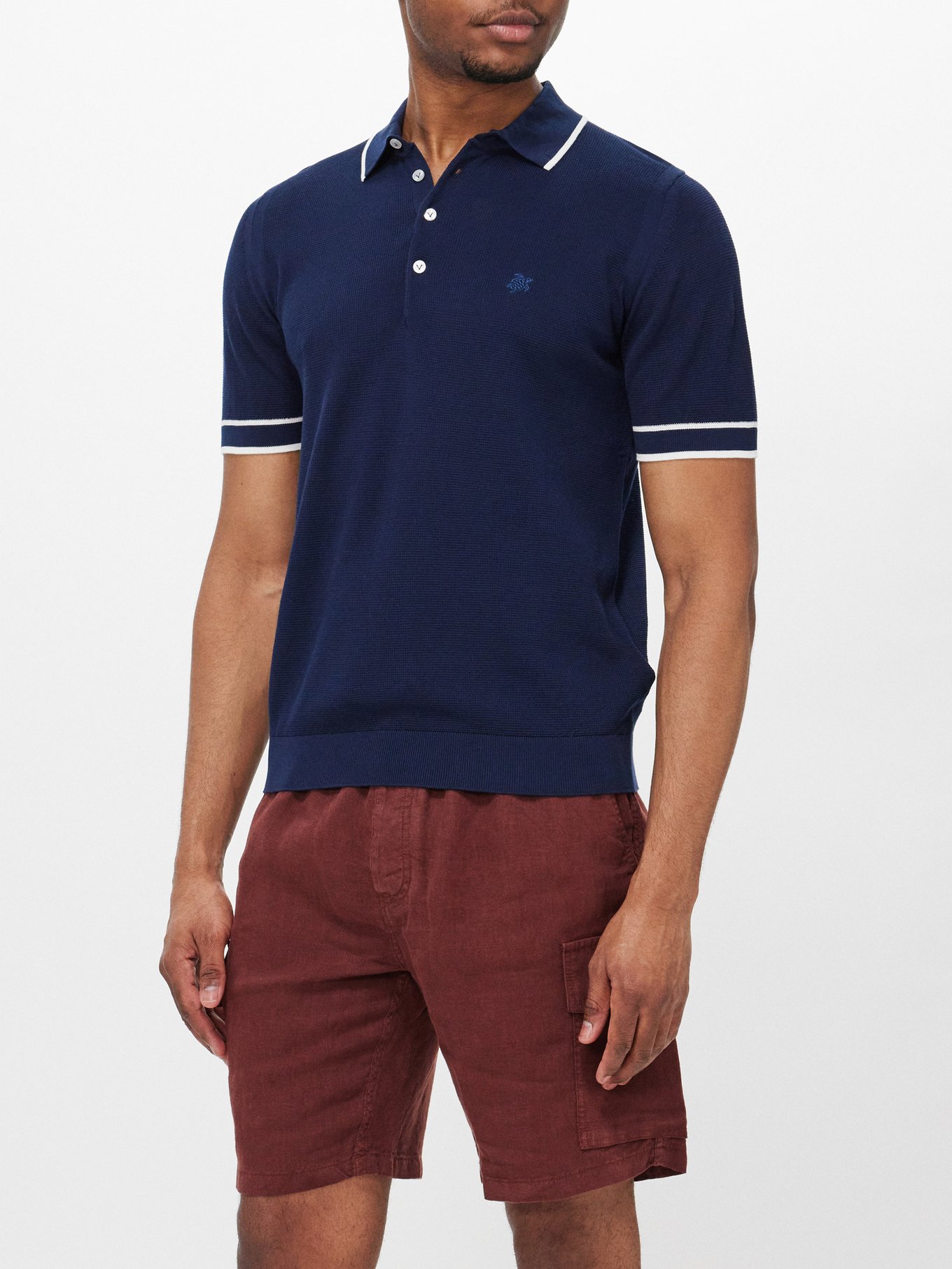 Pezou honeycomb-knit cotton polo shirt | Vilebrequin