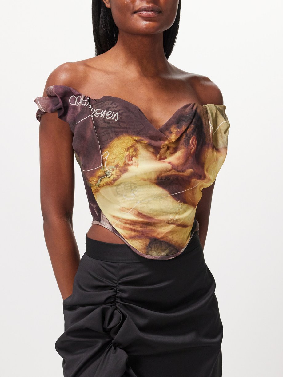 Vivienne Westwood Sunday printed georgette corset top