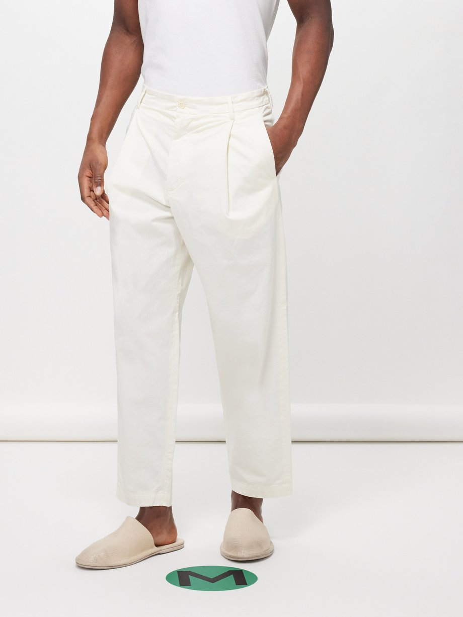 Barena Venezia Pleated cotton-blend gabardine trousers