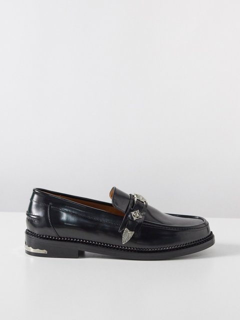 Polido metal-insert leather loafers video