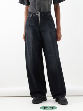 Haikure Bethany exposed-zip wide-leg jeans