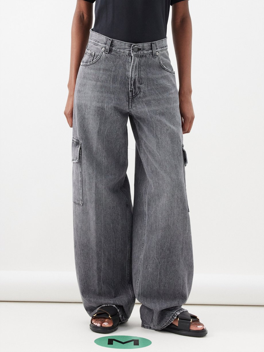 Grey Bethany cargo wide-leg jeans | Haikure | MATCHES UK