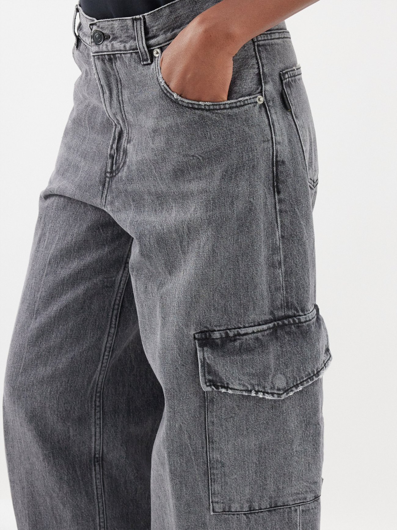 Blue Bethany wide-leg cargo jeans, Haikure